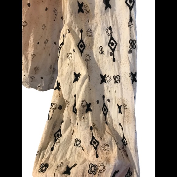 Rachel Zoe Boho Lightweight Cotton Floral Print Embroidered Blouse Size S - Picture 2 of 8